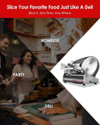 TOOGOOD 8.7" Meat Slicer, Electric Food Slicer Machine with Removable Stainless Steel Blade, Deli Food Slicer for Home Use, Slicing Frozen Meat,Hard Cheese, Ham and Deli, Black