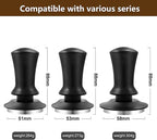 K COOL Espresso Hand Tamper, Premium Barista Coffee Tamper with Calibrated Spring, 100% Flat Stainless Steel Base Tamper for Breville Series 54mm Portafilter Basket (53mm, Black)