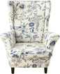 KRFOONN Velvet Wing Chair Slipcovers 2 Piece Stretch Printed Wingback Chair by KRFOONN
