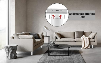 Set of 4 Furniture Legs 4 Inch, Adjustable Aluminum Alloy Cabinet Legs - Image 6