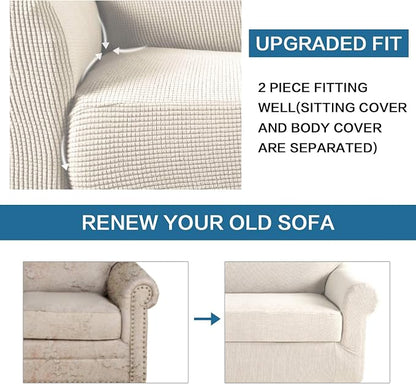 H.VERSAILTEX 2 Piece Couch Cover Stretch Stylish Chair Cover Furniture - Image 8