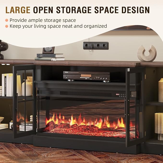 98" Farmhouse TV Stand with 36" Fireplace - Image 4
