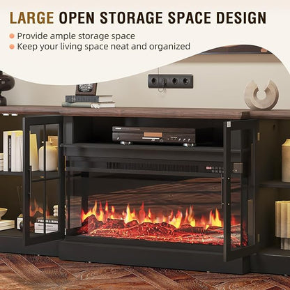 98" Farmhouse TV Stand with 36" Fireplace - Image 4