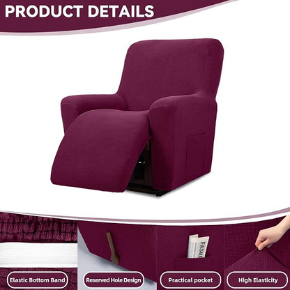 Cupuamon Recliner Chair Covers, Lazy Boy Recliner Covers Stretch Reclining - Image 4