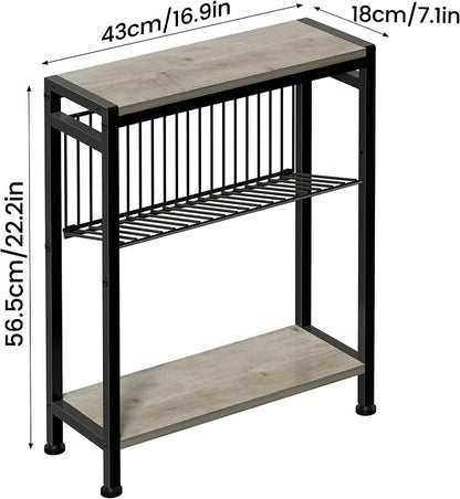 Small Side Table for Small Space, 3-Tier Narrow End Table - Image 3