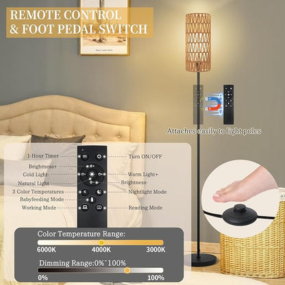 Ruiever Floor Lamp for Living Room, Farmhouse Floor lamp, Modern Standing lamp - Image 3