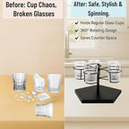 Stanley Cup Holder & Rotating Bottle Organizer – 5-Slot Wood Stand for 20/30/40oz Tumblers, Drinking Glasses, Coffee Mugs, Yeti, Hydro Flask – Countertop & Cabinet Cup Storage Rack