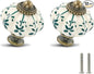 Ivory & Green Pumpkin Knobs 12 Pack Ceramic Cabinet Knobs Vintage Drawer Pulls by Zernmiarder