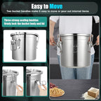 405 OZ Stainless Steel Canister Rice Cereal Grain Storage Containers with Lid Airtight Coffee Bean Storage Milk Flour Sugar Food Storage for Home Bar Restaurant (12L/405 OZ)