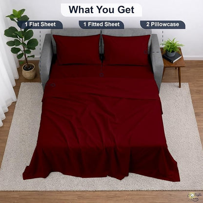 Cottington Lane Sleeper Sofa Sheets Full Size, 4 Piece Premium Quality 100% - Image 5