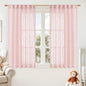 Pink Linen Curtains 54 Inch Length by LAMIT