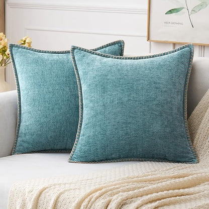 MIULEE Decorative Couch Throw Pillow Covers 16x16 Inch Coastal Aqua Blue | 2 by MIULEE