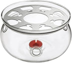 CnGlass Universal Glass Teapot Warmer,Handcrafted with Heat Proof & Lead-Free Glass Tealight Warmer 5.3 in/13.5cm diameter (Candle not Included)