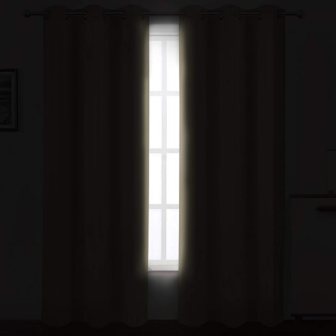 Beige Blackout Curtains/42 x 84 Inch/Set of 2 Panels Room Darkening Curtains - Image 3