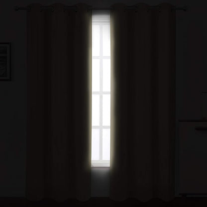 Beige Thermal Blackout Curtains/38 x 84 Inch/Set of 2 Panels Room Darkening - Image 3