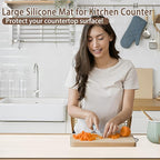 Silicone Mats for Kitchen Counter, 48"x32"(120cmx80cm) Large Heat Resistant Mat Kitchen Island Waterproof Countertop Protector Mat Nons-slip Extra Large Counter Mat, Black