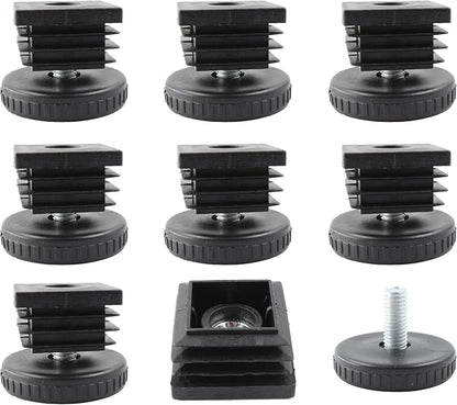 8Pcs Adjustable Leveling Feet, Square Insert Kit, Furniture Glide Leveler by Unknown