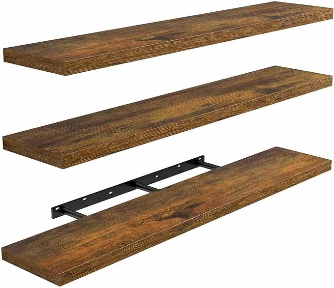 AMADA HOMEFURNISHING 47.2" L Floating Shelves, Wall Shelves Set of 3 by AMADAHOMEFURNISHING