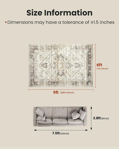 AMADA HOMEFURNISHING 6x9 Area Rugs, Vintage Rugs - Image 2