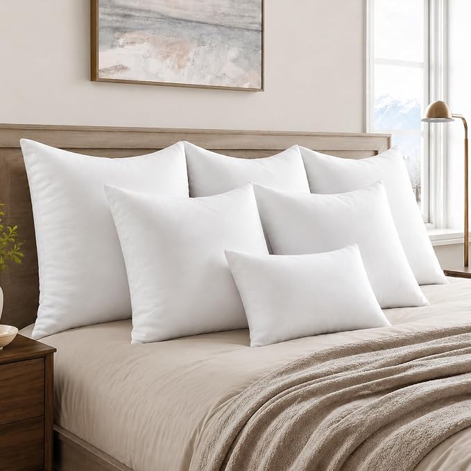MIULEE 24x24 Euro Pillow Inserts 4 Pack, Throw Pillows - Image 2