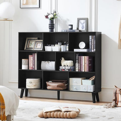 LEYAOYAO 10 Cube Bookshelf, 3 Tier Vintage 55" Wide Bookcase - Image 7