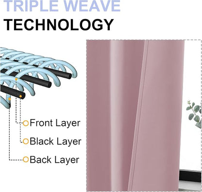 Simplebrand Ava Blush Short Blackout Curtains - Image 4