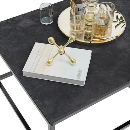 Wisfor Nesting Tables Set of 2, Nesting Black Coffee Table Set - Image 5
