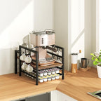 HOOBRO K Cup Holder, Coffee Pod Organizer for Counter, 70 Capacity Pods Storage Organizer, Coffee Maker Stand with Mug Rack, Coffee Station for Syrup, Rustic Brown and Black BF03CR01