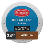Community Coffee Breakfast Blend 24 Count Coffee Pods, Medium Roast, Compatible with Keurig 2.0 K-Cup Brewers, 24 Count (Pack of 1)