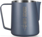 MHW-3BOMBER Milk Frothing Pitcher, 16oz/450ml Frother Cup for Barista, SUS304 Stainless Steel Espresso Steaming Pitcher for Coffee/Latte Art, P3026BL-OS