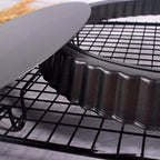 Fluted Tart Pan with Removable Bottom, Carbon Steel Round Tart Pan, Deep Baking Dish Pie Plate for Cakes Pies ([Thickened] 11-inch live bottom pie plate)