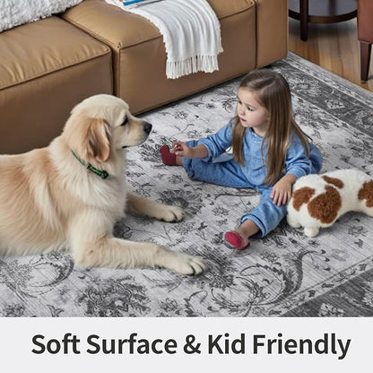 4x6 Ft Washable Area Rug for Bedroom, Non Slip Rugs for Living Room Ultra-Thin - Image 4