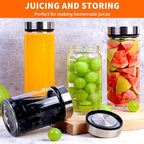 12oz Glass Juice & Water Bottles 6-Pack with Lids- Wide Mouth Reusable Borosilicate Glass- for Juicing, Smoothies, Protein Shakes, Blender & Shaker Bottle- Refillable & Dishwasher Safe(12 oz/400ml)