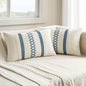 MIULEE Set of 2 Blue Boho Decorative Lumbar Pillow Covers 12x20 Inch | by MIULEE