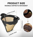 Reusable Coffee Filter Basket for Ninja, Stainless Steel Cone Coffee Permanent Filters, Replacement Parts for Ninja Coffee Maker CM300/305/401|CP300/301/305/307/307C