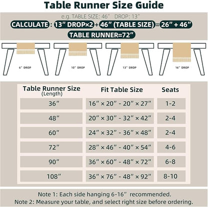 FEXIA Boho Table Runner for Home Coffee Decor 36 Inches Long Farmhouse Rustic - Image 3