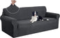 U-NICE HOME Oversized Stretch Couch Cover Slipcover, Dark Grey | 3 Cushion Sofa by U-NICEHOME