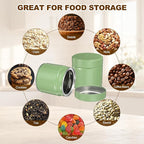 uxcell 2Pcs Round Tea Canisters, 4" x 4" Airtight Metal Tea Containers for Loose Tea, Coffee Beans, Spices - Durable, Compact, and Stylish Storage Tea Tin (Silver Green)
