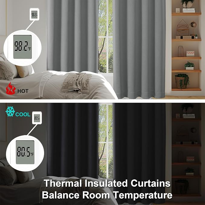 Simplebrand Light Grey Blackout Curtains - Image 6