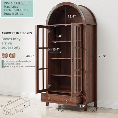 RowyPoey Farmhouse Arched Cabinet - Image 2