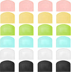 24 Pcs Plastic Dough Scraper Set Multipurpose Bench Cake Cutter Flexible Scraper Spatula for Cake Bread Pizza Food Pastry Icing Kitchen Baking Tool, 6 Colors