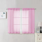 Light Pink Sheer Curtains 45 Inches Long 2 Panels, Light Filtering Sheer Pink by OVZME