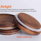 KKC HOME ACCENTS Sealed Glass Containers with Airtight Wood Lids and Scoops for Kitchen Counter,Sealed Jars for Flour,Brown Sugar,Loose Leaf Tea,Coffee Bean or Ground Coffee,39 Fluid-oz