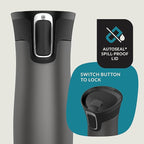 Contigo West Loop 2.0 Leak-Proof Spill-Proof Insulated Stainless Steel Travel Mug, 16oz., 2 Pack, Agave Metallic & Sake Metallic
