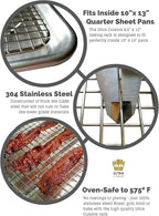 Ultra Cuisine Heavy Duty 100% Stainless Steel Cooling Rack for Cooking and Baking - Baking Rack & Wire Cooling Rack - Fits Quarter and Jelly Roll Sheet Pans - 8.5''x12''' and 10''x14.75''