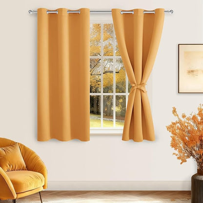 Blackout Curtains for Bedroom, Pumpkin Orange, 42 x 54 Inch | Thermal Insulated - Image 2
