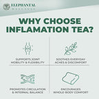 Elephantal Wellness Premium Inflammation Herbal Tea | Comfort & Mobility Blend with Turmeric, Boswellia, White Willow Bark & Ginger | Handmade, Non-GMO, Caffeine-Free Loose Leaf, 2oz, 20 Servings
