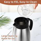 Norme 2 Pcs Thermal Coffee Carafe Insulated Stainless Steel Coffee Carafe for Hot Liquid Vacuum Thermal Pot Creamer Pitcher Dispenser with Brushes Keeping Hot Water Milk (Silver,34 oz)