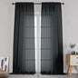 Simplebrand Black Sheer Curtains 120 Inches Long, Extra Long Rod Pocket Solid by Simplebrand