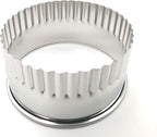 11 Piece Graduated Sizes Fluted Edge Round Pastry/Cookie Cutter Set Heavy Duty 18/8 304 Stainless Steel – Metal Engrave Size –Tin Storage Box for Scones, Pastries, Baking, Desserts, Muffins,